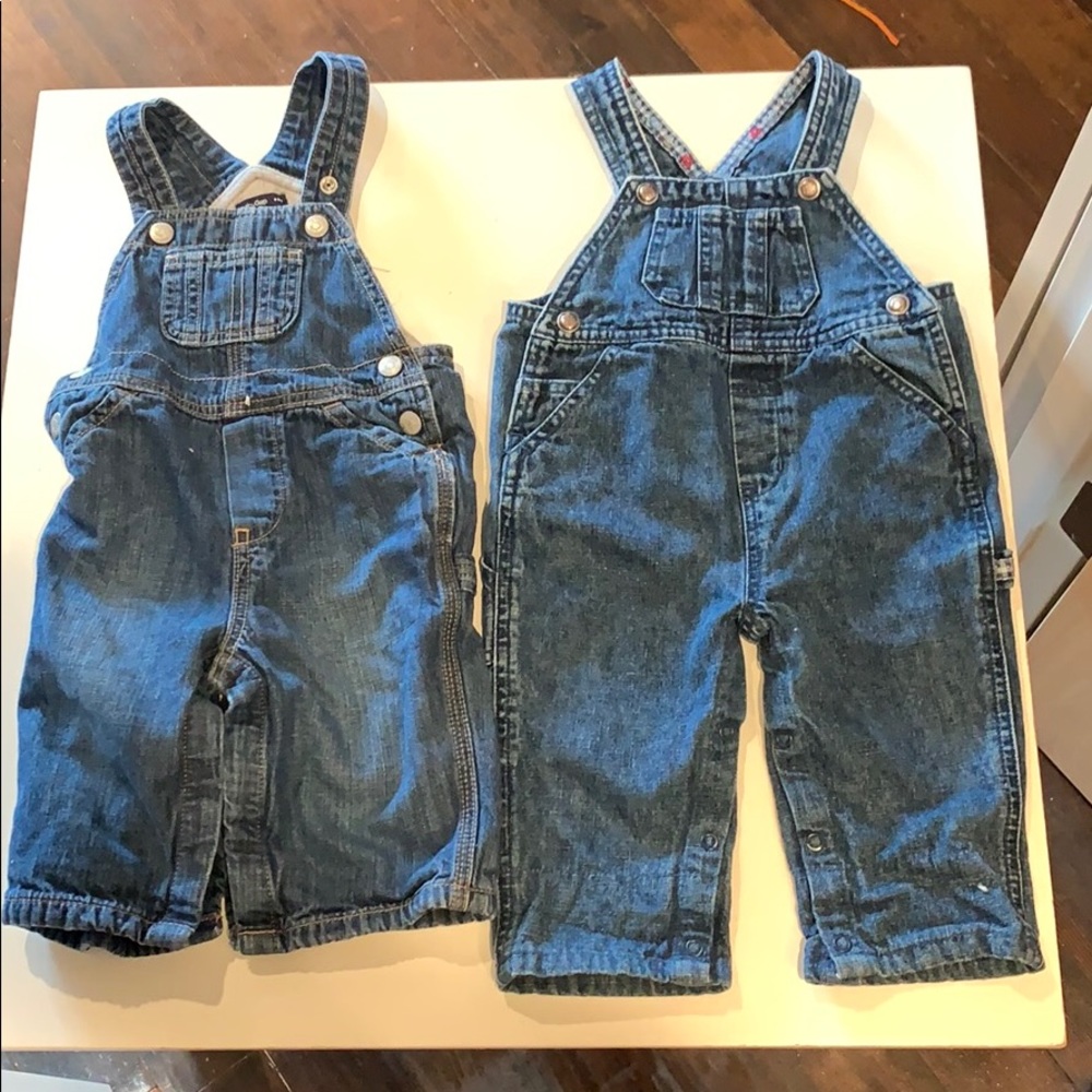 Set of two overalls 6-12 mo